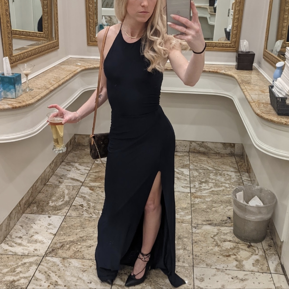 Slinky Halter Maxi Dress